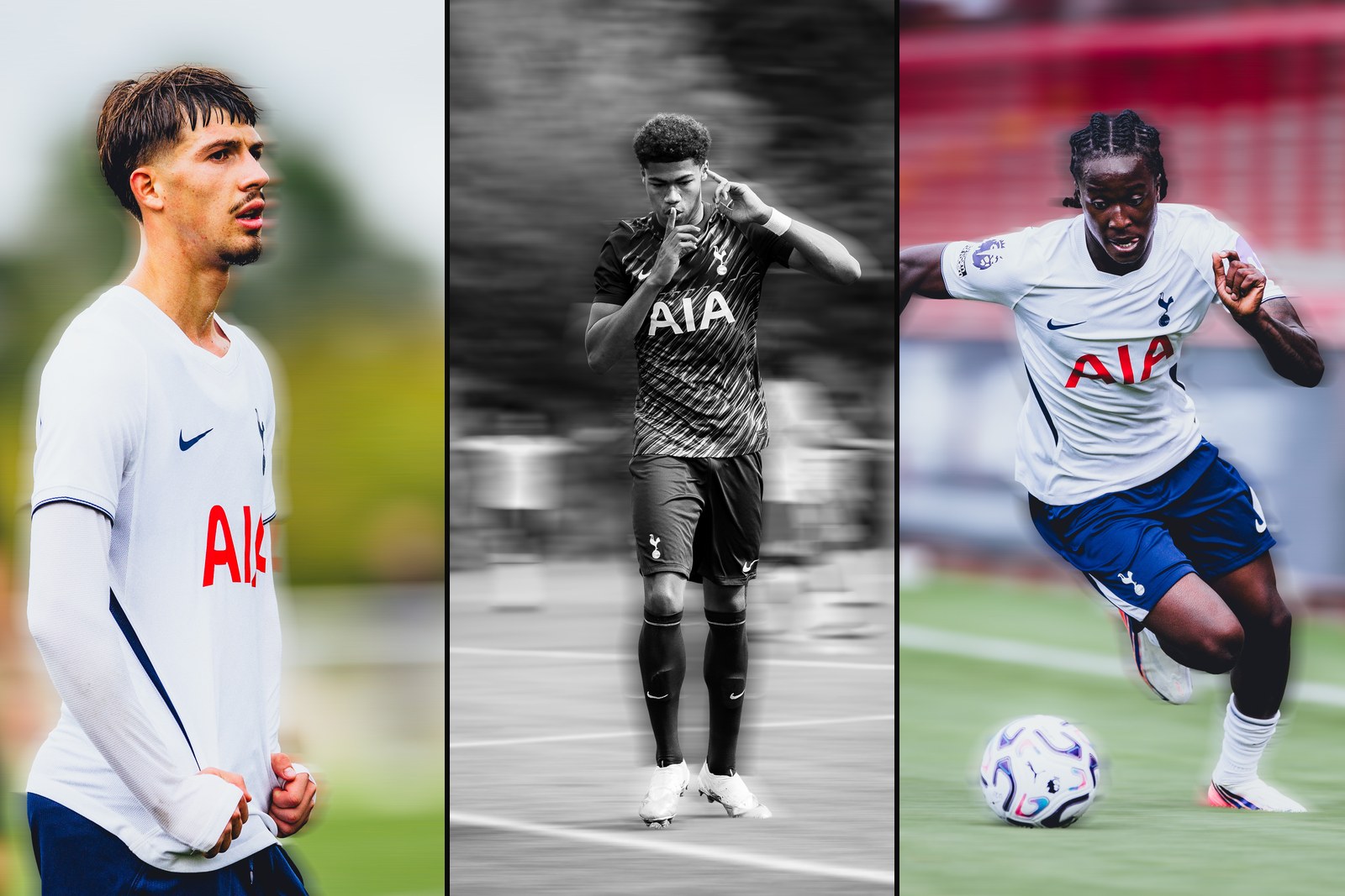 Three motion blur edits of Tottenham academy players
